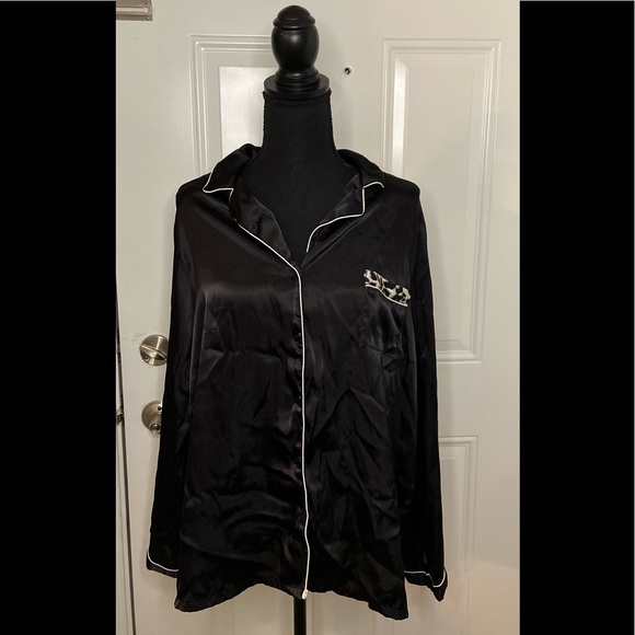 pink k Intimates & Sleepwear Pink K Womans Xl Satin Button Up Pajama Top Poshmark